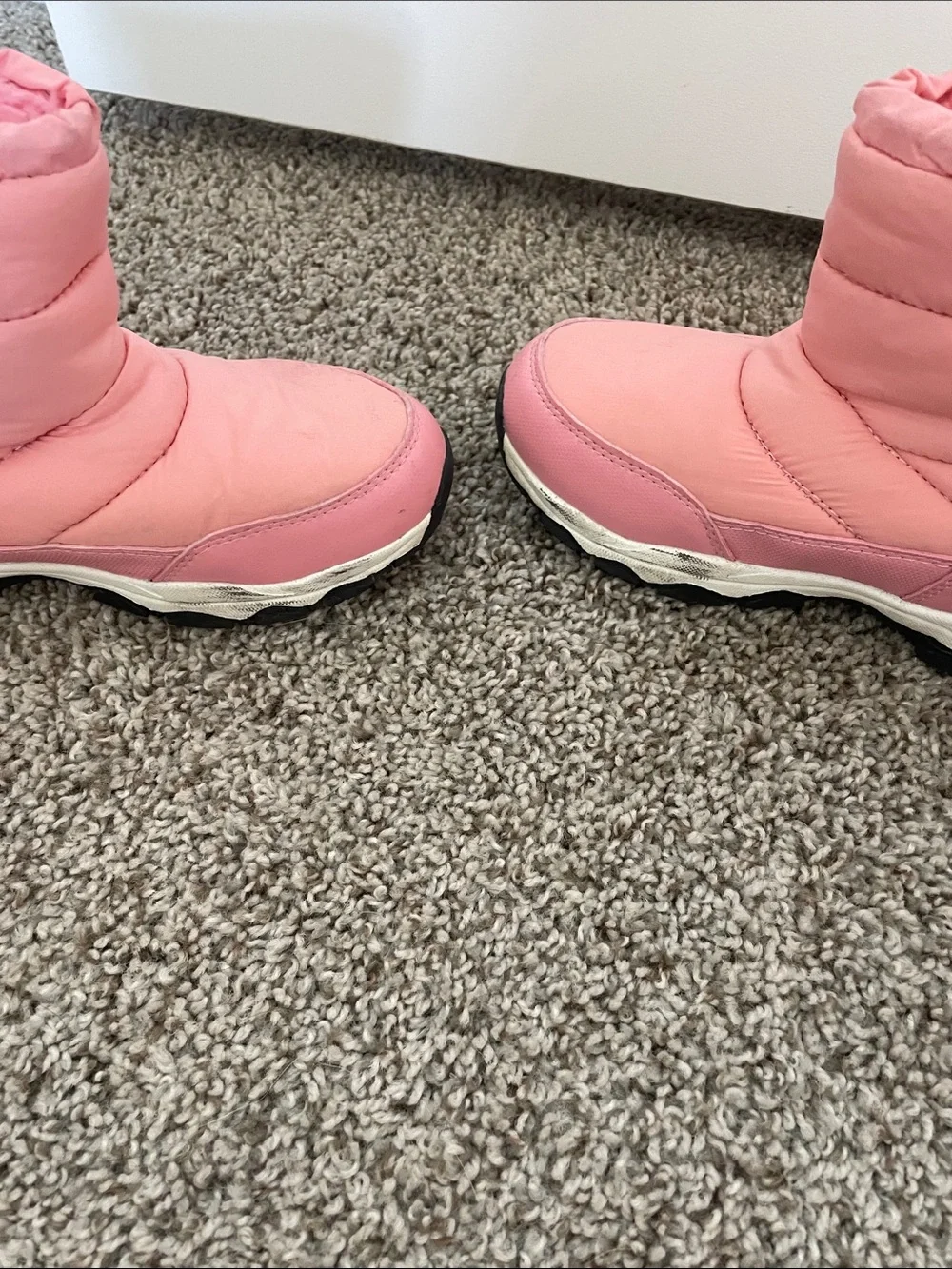 Dream Pairs Coral Pink Quilted Winter Boots
